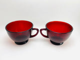 1940’s Anchor Hocking Royal Ruby Glass Tea Cups