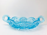 Vintage Viking Yesteryear Turquoise 2 Handled Large Nappy Dish