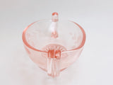 Pink Depression Glass Etched Pickle Dish