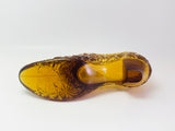 Vintage Fenton Daisy and Button Amber Glass Shoe