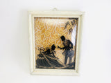 1940’s Curved Glass Silhouette Small Framed Picture