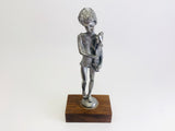 Vintage Peltro Cesellato a Mano Pewter Miniature Sculpture