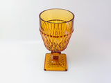 Vintage Mt Vernon Amber Indiana Glass Goblet
