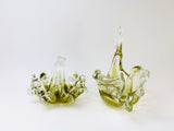 Vintage Art Glass Swan and Basket