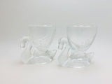 2 Vintage Glass Swan Egg Cups