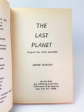 1953 The Last Planet by Andre Norton