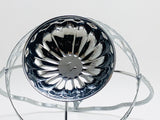 Vintage Glass Sugar Dish with Chrome Handle and Spoon