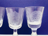 4 Hughes Cornflower 1 oz Liqueur Tiffin Glass Line 73