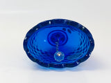 Vintage Fenton Hand Painted Signed Cobalt Glass Bell