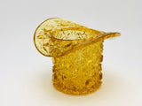 Vintage Amber Glass Daisy & Button Top Hat