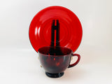 1940’s Anchor Hocking Royal Ruby Glass Tea Cup and Saucer