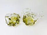 Vintage Art Glass Swan and Basket