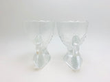 2 Vintage Glass Swan Egg Cups