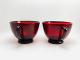 1940’s Anchor Hocking Royal Ruby Glass Tea Cups