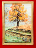 Vintage Plastic Velvet Framed Autumn Textured Print