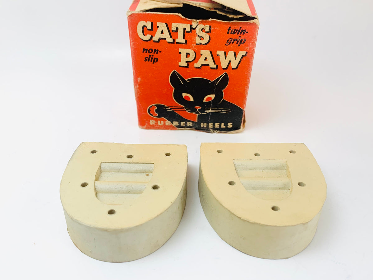 キャッツポウヒールBOX 1940's Cat's Paw Rubber Heels with Original Box
