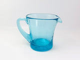 Vintage Blue Turquoise Blown Glass Creamer