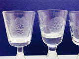 4 Hughes Cornflower 1 oz Liqueur Tiffin Glass Line 73