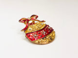 Vintage Enamel Christmas Bauble Brooch Pendant