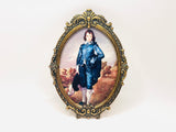 1960’s Small Italian Ornate Metal Framed Blue Boy Print