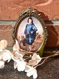 1960’s Small Italian Ornate Metal Framed Blue Boy Print