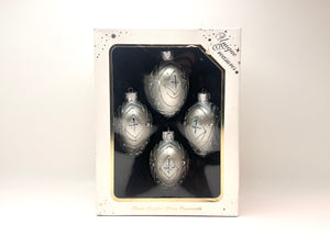 4 Unique Treasures Hand Decorated Glass Christmas Ornaments