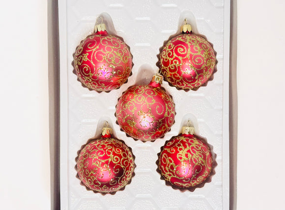 Vintage Glass Christmas Classics Hand Decorated Ornaments Made in Romania