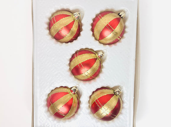 Vintage Glass Christmas Classics Hand Decorated Ornaments Made in Romania