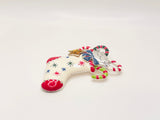 Vintage Enamel Cat Christmas Holiday Brooch