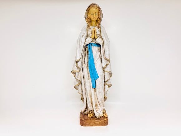 Vintage Our Lady of Lourdes Statuette by Malsiner