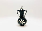 Antique Black Glass Amphora Jug Christmas Ornament