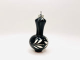 Antique Black Glass Amphora Jug Christmas Ornament