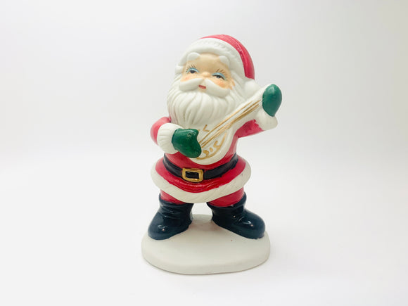 Vintage Ceramic Santa Playing Guitar