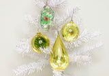 Vintage Christmas Tree Ornaments Starburst Plastic Jewel Brite Mixed Set of 4