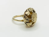 Vintage Sarah Coventry Gold Tone Citrine Ring Crystal Statement Ring Size 6.5 to 7.5