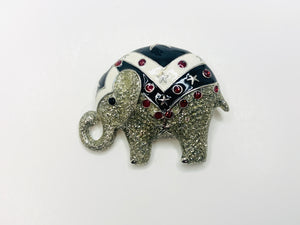 Vintage Elephant Enamel Brooch