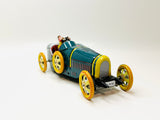 Vintage Bugatti T-35 Racer Wind Up Tin Toy, No Key