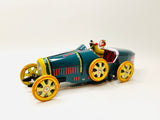 Vintage Bugatti T-35 Racer Wind Up Tin Toy, No Key