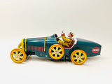 Vintage Bugatti T-35 Racer Wind Up Tin Toy, No Key