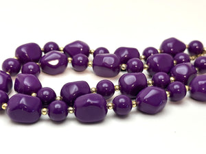 Vintage Purple Beaded Necklace