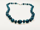 Vintage Teal Sparkling Bead Necklace