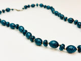 Vintage Teal Sparkling Bead Necklace