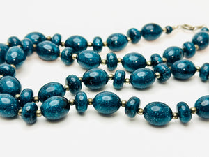 Vintage Teal Sparkling Bead Necklace