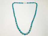 Vintage Blue and Gold Swirl Beaded Necklace