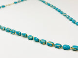 Vintage Blue and Gold Swirl Beaded Necklace