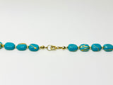 Vintage Blue and Gold Swirl Beaded Necklace