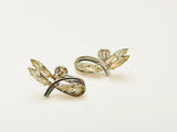 Vintage Emby Sterling Silver Rhinestone Brooch and Screwback Earrings Set