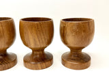 4 Vintage Genuine Teak Egg Cups