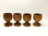 4 Vintage Genuine Teak Egg Cups