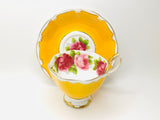 Vintage Royal Albert Yellow and Cabbage Rose Teacup and Saucer